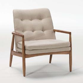 Sessel 82x73x83 Holz/stoff Brown/beige - Stühle