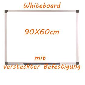 Whiteboard 90x60cm versteckte Befestigung