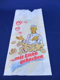 Bäckerbeutel – Bäckerfaltenbeutel "Mit Liebe gebacken"