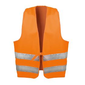 Baumwoll Textil-Warnweste Orange mit Ringverschluss  "ERNST"