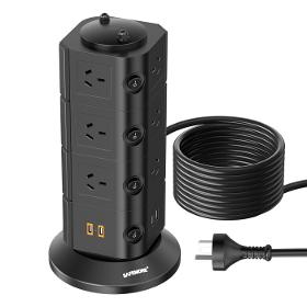 Tower Extension Lead with USB Slots & 14 AC Outlets