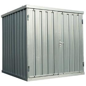 2m Schnellbaucontainer- Materialcontainer mit Doppelflügeltür und Kranösen
