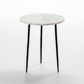 Hilfstisch 38x38x45 Metall/marmor Weiss/schwarz - Niedrige Tisch