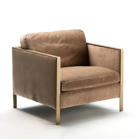 Sessel 80x78x80 Metall/stoff Brown - Stühle