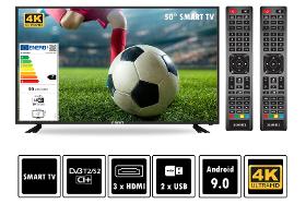 Elements 50" Smart TV Fernseher DVB-T2/S2 ELT50DE910B 4K UltraHD