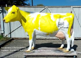 Holstein - Friesian Deko Kuh lebensgroß - Modell mit personalisiert mit Firmen Logo  ...