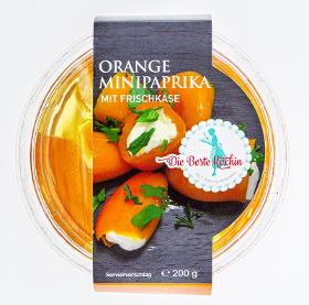 Orange mini Paprika mit Frischkäse 200g