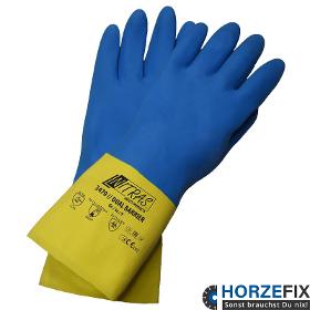 3470 Nitras DUAL BARRIER Chemikalienschutzhandschuh für Lebensmittelkontakt Latex blau nach EN 388 EN ISO 374-1:2016 EN