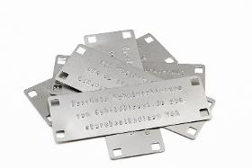 Geprägte Metallkabelmarkierungen V4A Edelstahl