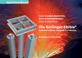 Geilinger-Stütze®: Die brandsichere Stahlstütze mit natürlichem Brandschutz