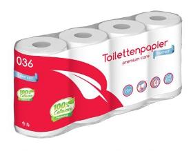 Toilettenpapier, 3-lagig, Zellstof, (8x8) = 64 Rollen