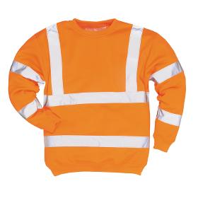 Warnschutz Sweatshirt Orange EN ISO 20471 Klasse 3 größe XS