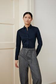 ETERNA Blusen Jersey schwarz, fitted, 100% Baumwolle