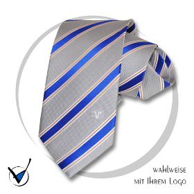 Krawatte Volksbank 2, Seide gewebt - Fa rbe 2 Blau