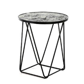 Hilfstisch 60x60x68 Alter Spiegel/metall Schwarz - Niedrige Tische
