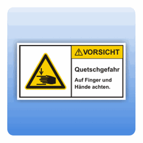 Sicherheitszeichen Quetschgefahr (ISO 3864-2)