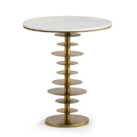 Hilfstisch 50x50x58 Marmor Weiss/metall Golden - Niedrige Tisch