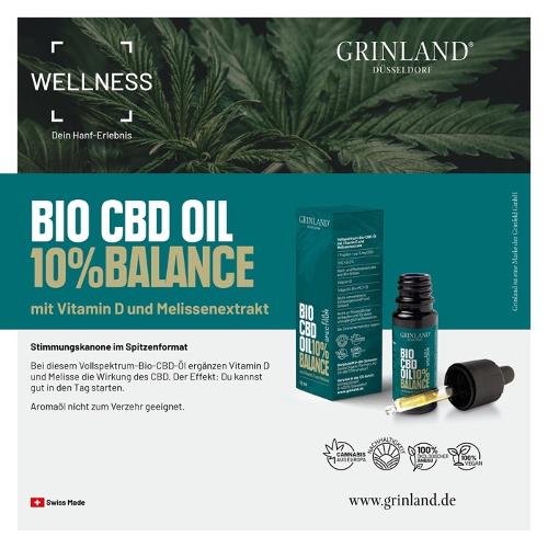 Bio-CBD-Öl mit Vitamin D und Melissenextrakt - 10% BALANCE