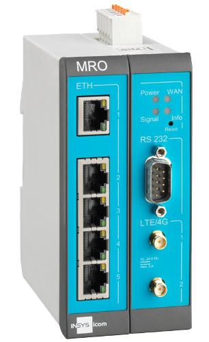 MRO-L200 4G/LTE-Industrierouter, Switch, RS232, IOs, LXC