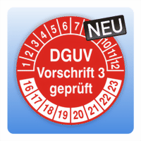 Prüfplakette DGUV Vorschrift 3 geprüft