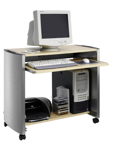 Durable Design Line PC Arbeitsstation, metallic silber/ahorn